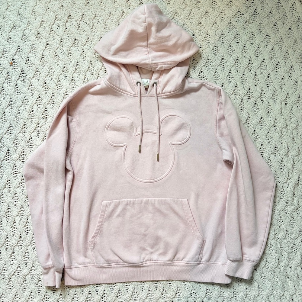 H&M Mickey Mouse Hoodie - Women’s Disney Mickey Mouse Baby Pink Sweater - Small